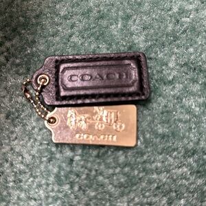 Coach bundle Key/Hang Tag Black (leather) and Gold (metal) Euc